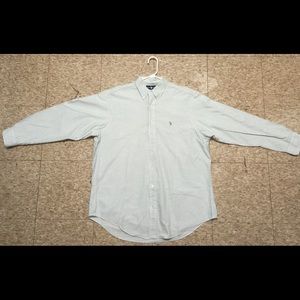 Green & White Striped Polo Ralph Lauren Button Up